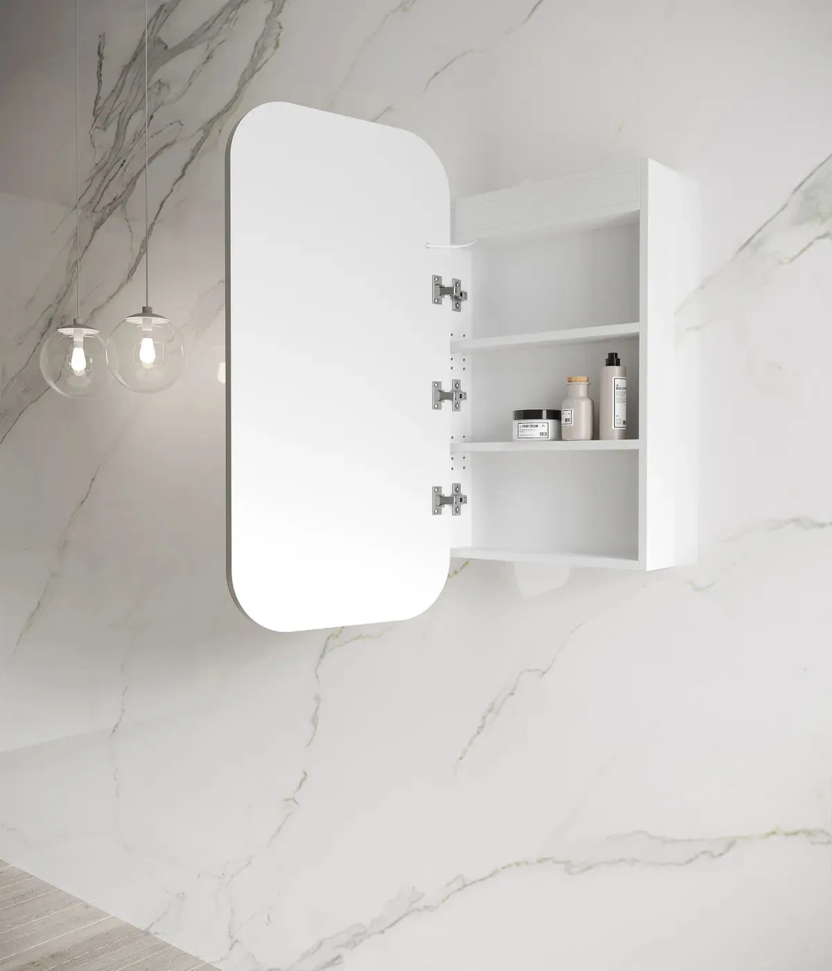 Otti Australia | Newport Matte White Soft Square Led Shaving Cabinet