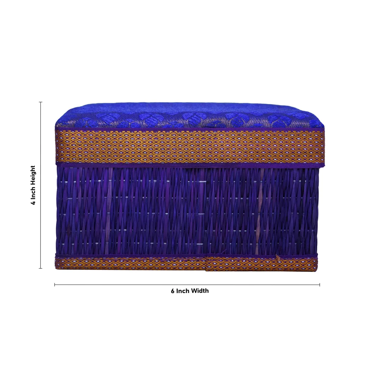 Pooja Box - 4 x 6 Inches | Korai Box with Lid/ Return Gift/ Square Shape Storage Box for Home
