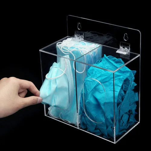 Premium Clear Acrylic Wall Mounted Mask and Glove Organizer