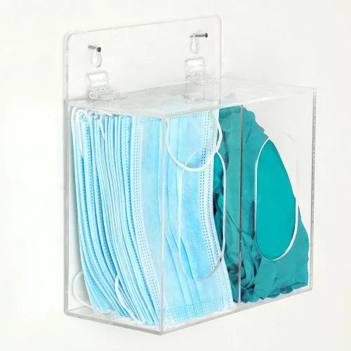 Premium Clear Acrylic Wall Mounted Mask and Glove Organizer