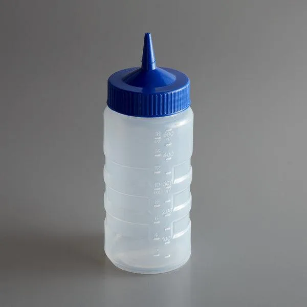 "SQUEEZE BOTTLE DISPENSER 16 OZ, WIDE MOUTH; , MOLDED IN OUNC"