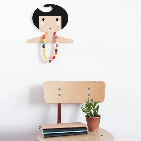 Red Hand Gang Children's Wooden Clothes Hanger - Black