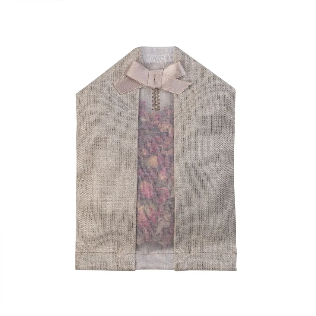 Rose Hanger Sachet Natural Linen