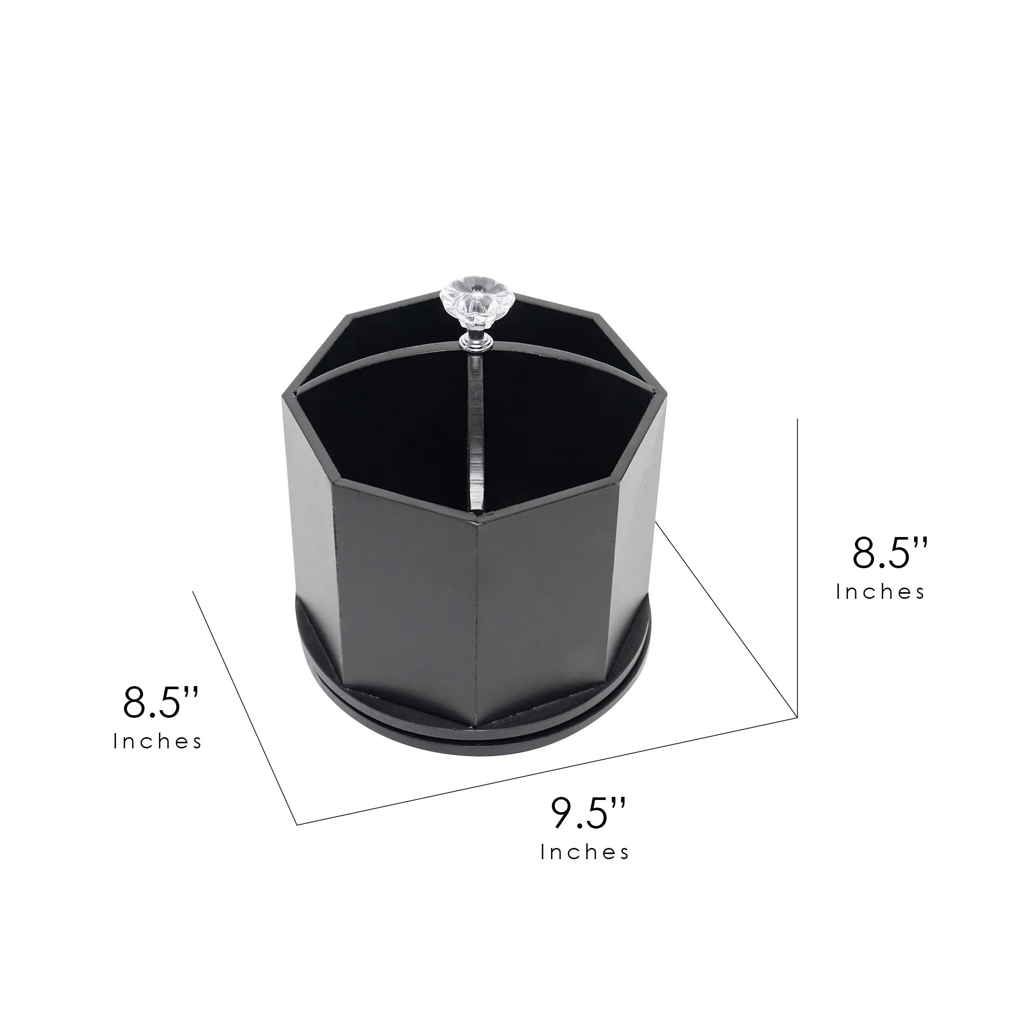 Rotating Desktop Wood Pen & Pencil Holder - Black