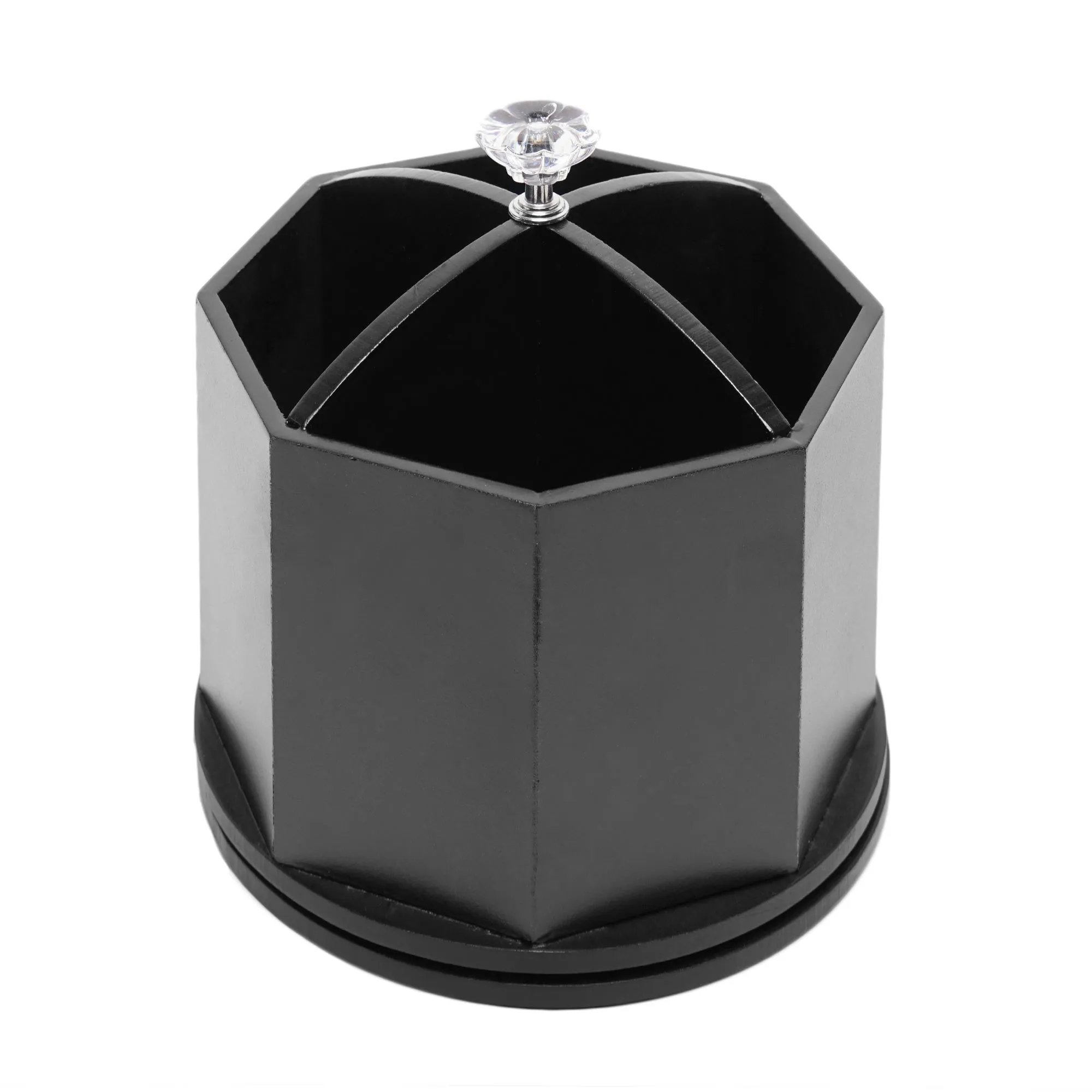 Rotating Desktop Wood Pen & Pencil Holder - Black