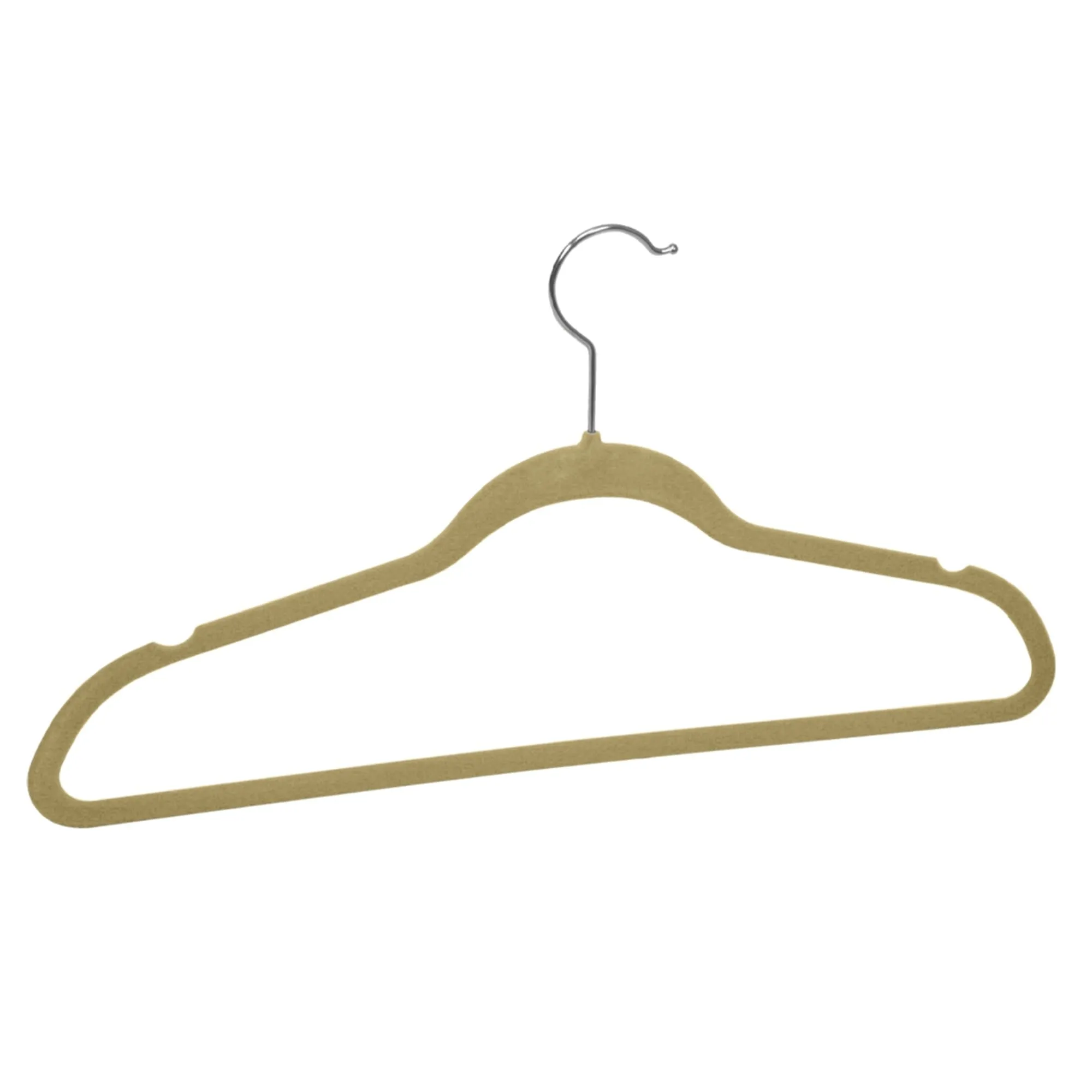 Slip-Proof Snag-Free Ultra Slim Velvet Hanger with Rotating Steel Hook,  (Pack of 10), Camel