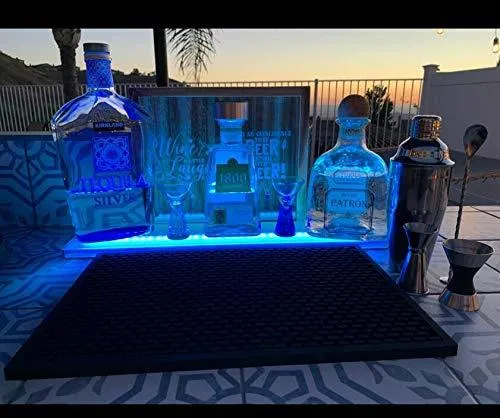 SPARIK ENJOY Home Lighting Wall-Acrylic Mounted Wine Racks - 2 Ft LED Lighted Liquor Bottle Display Shelf Includes Infrared Remote Control