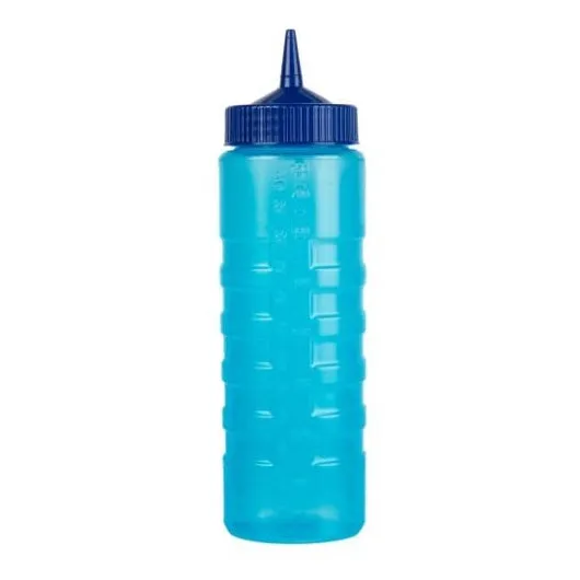 SQUEEZE BOTTLE DISPENSER, WIDE MOUTH BLUE BOTTLE - 24 OZ