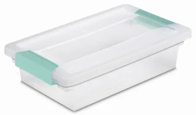 Sterilite 19618606 11" x 6.625" x 2.75" Small Clear Lid & Base Clip Storage Box- Quantity of 12