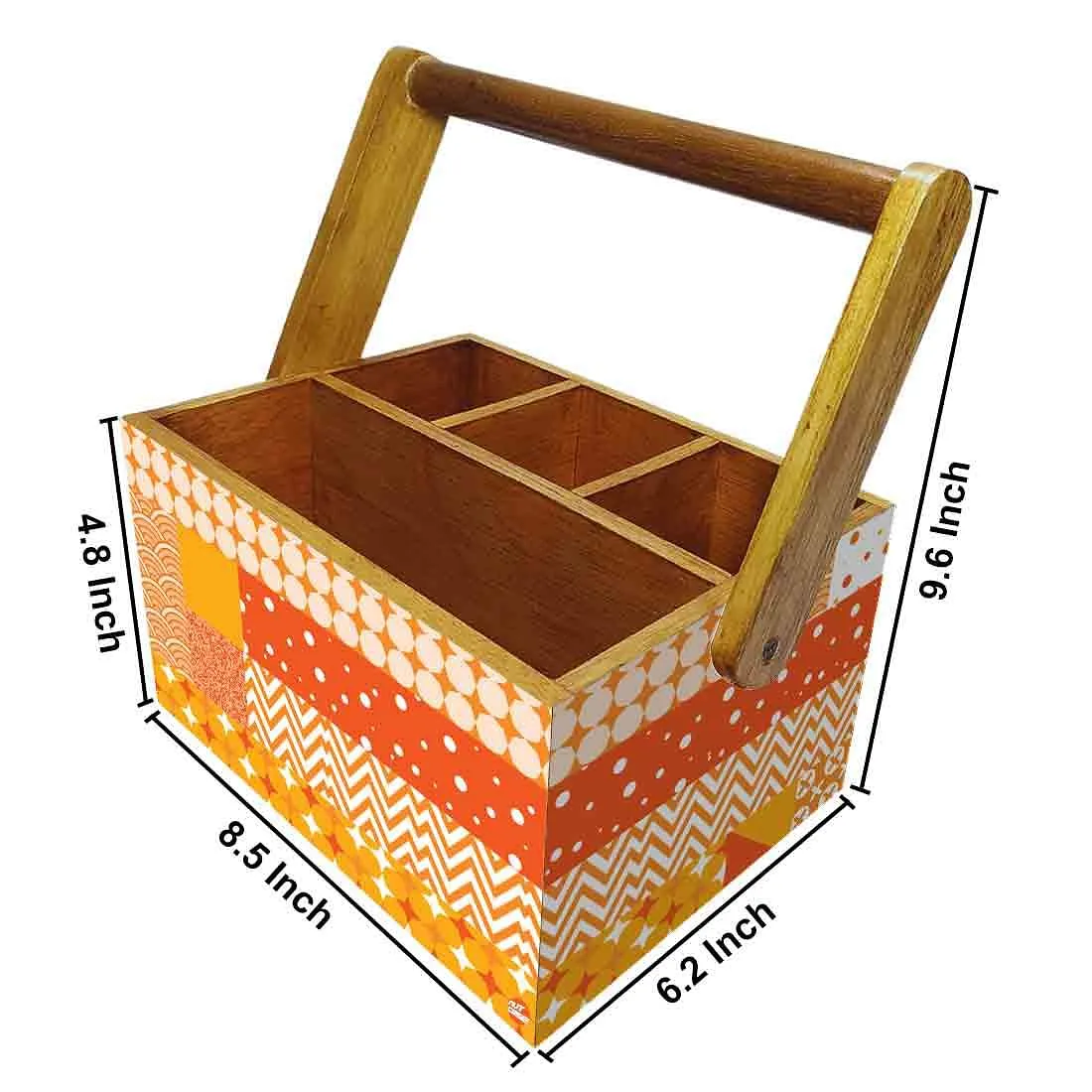 Tissue and Cutlery Holder for kitchen Organizer With Handle - Box Pattern