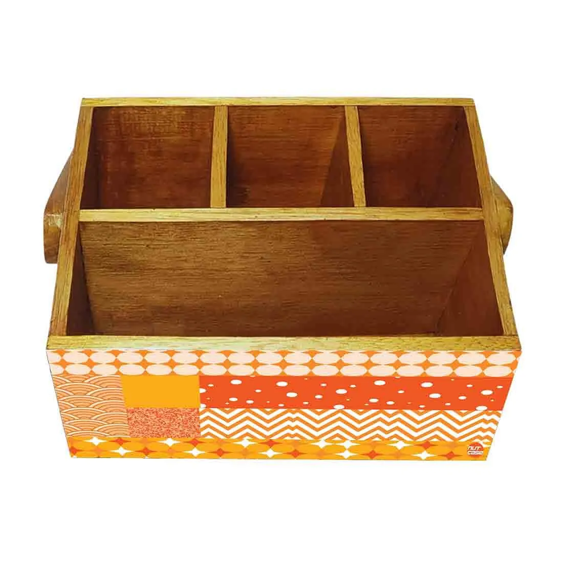 Tissue and Cutlery Holder for kitchen Organizer With Handle - Box Pattern