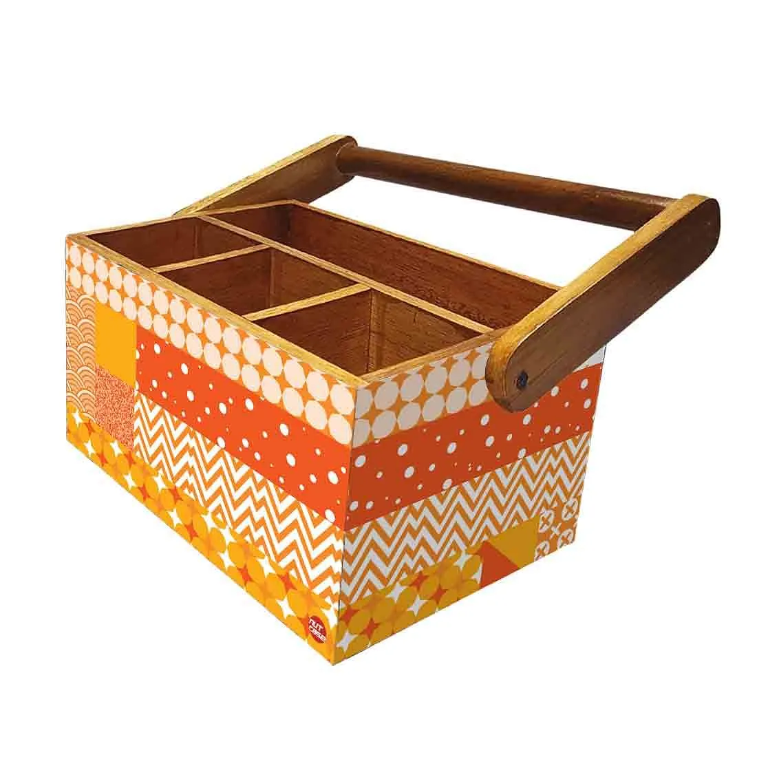 Tissue and Cutlery Holder for kitchen Organizer With Handle - Box Pattern
