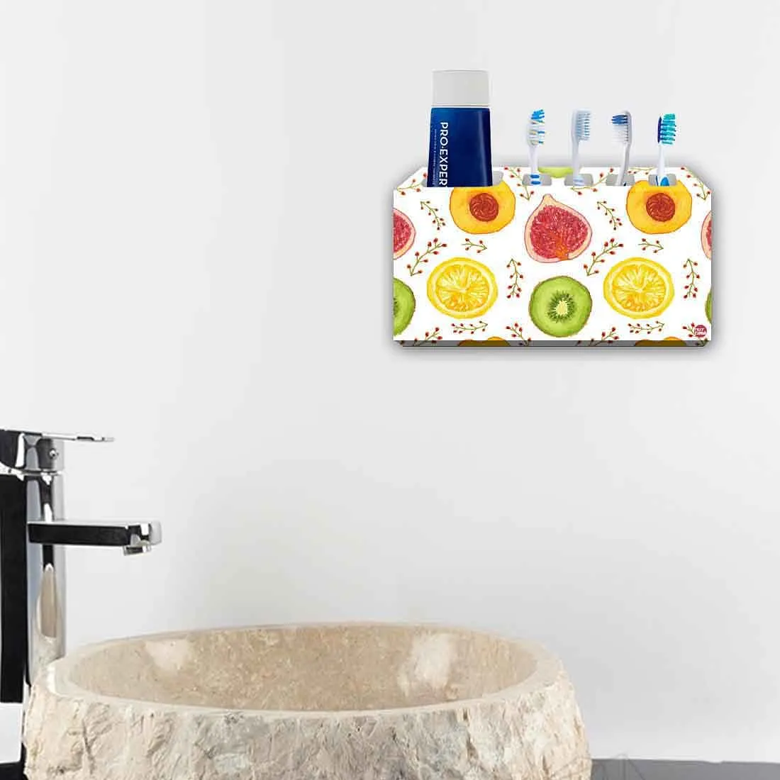 Toothbrush Holder Metal Bathroom Organizer - Fruits
