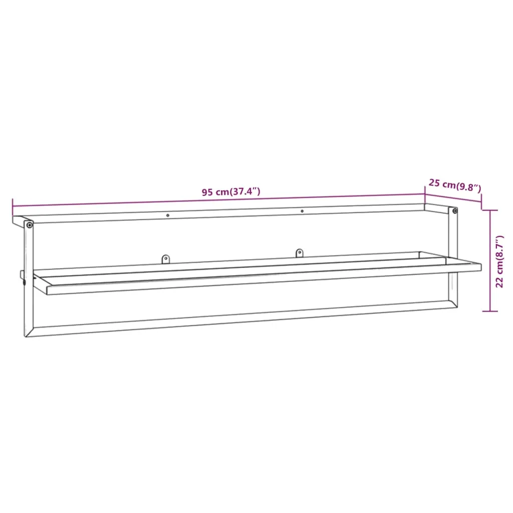 Towel Rack White 95x25x22 cm Iron