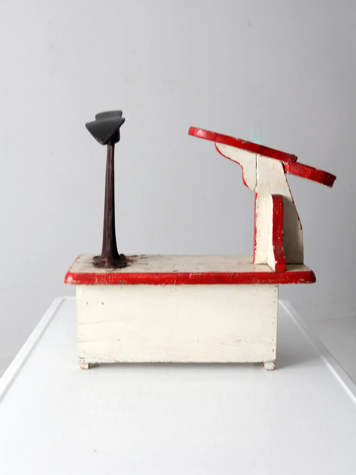 vintage cobbler's shoe stand station