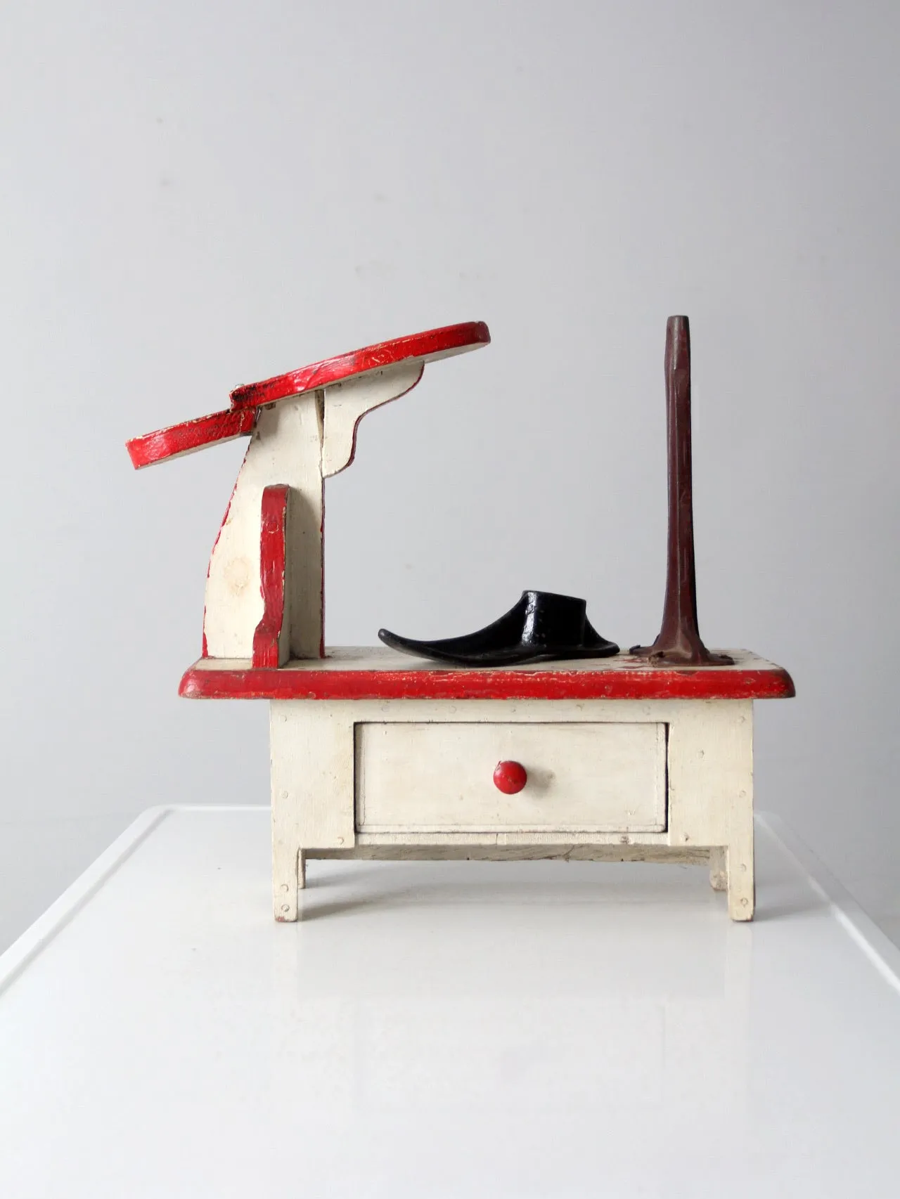 vintage cobbler's shoe stand station