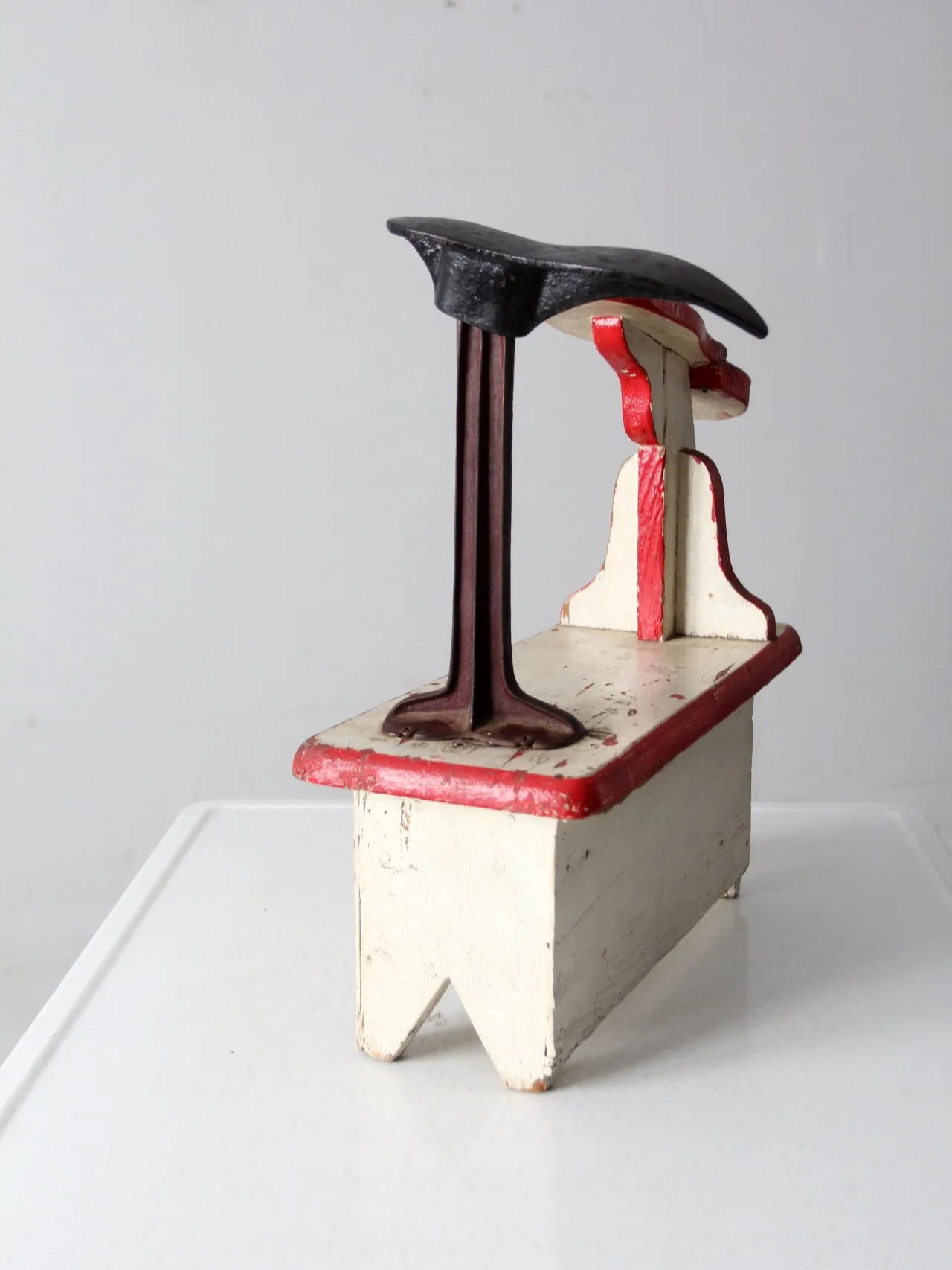 vintage cobbler's shoe stand station