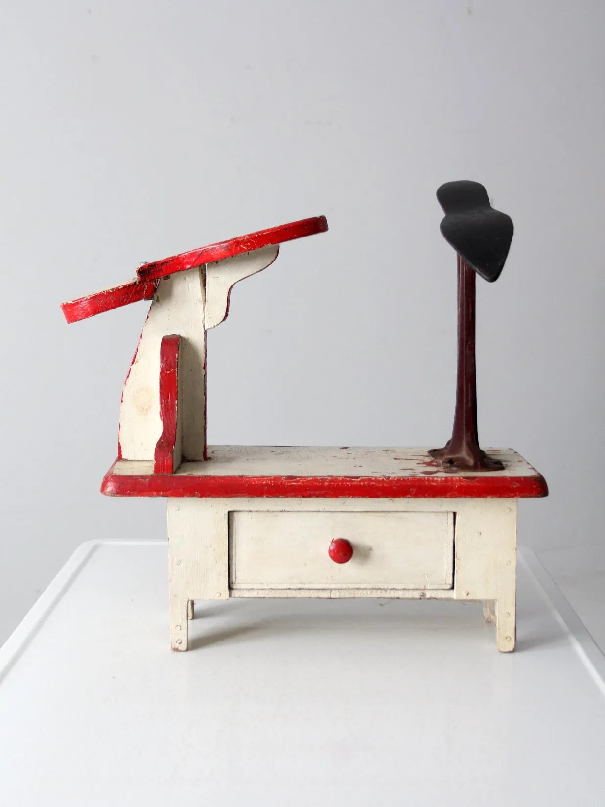 vintage cobbler's shoe stand station