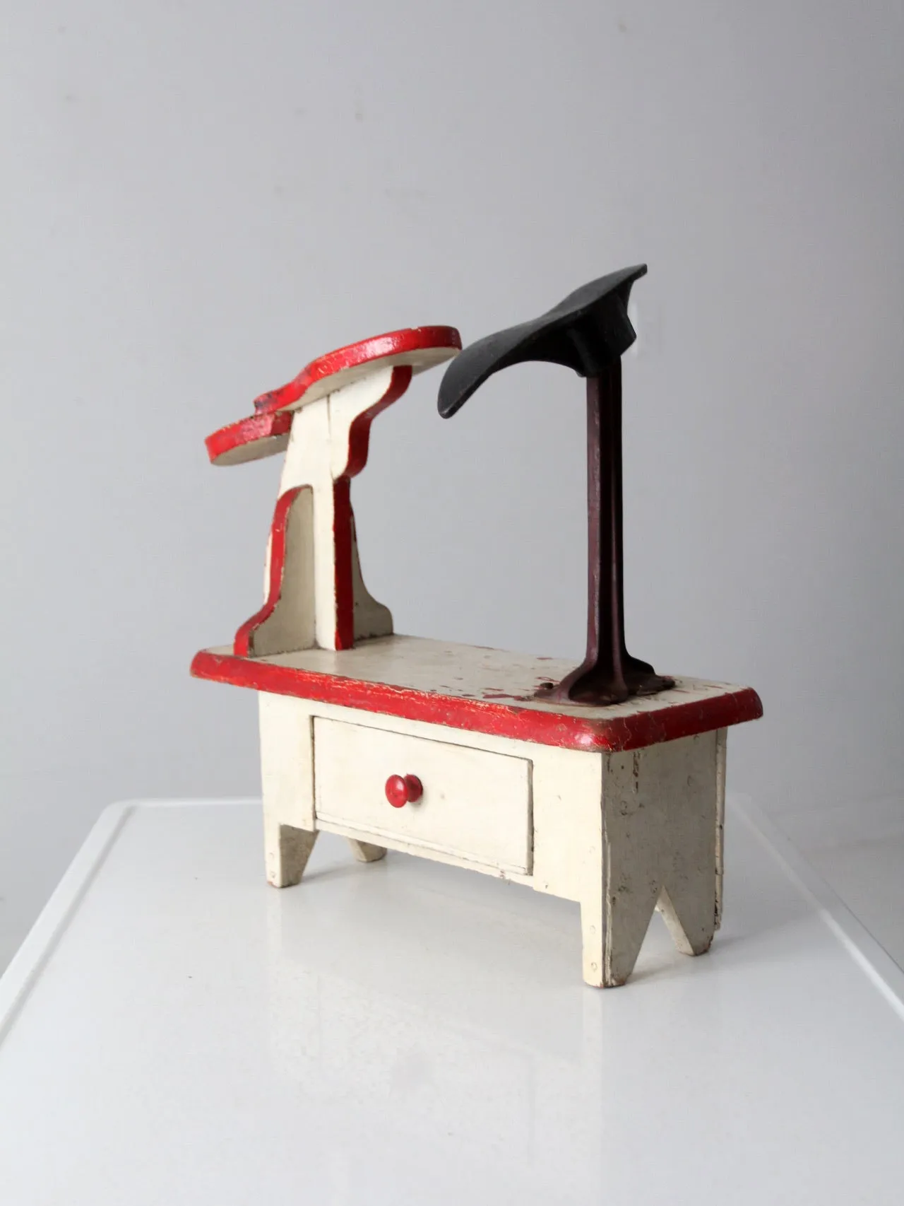 vintage cobbler's shoe stand station