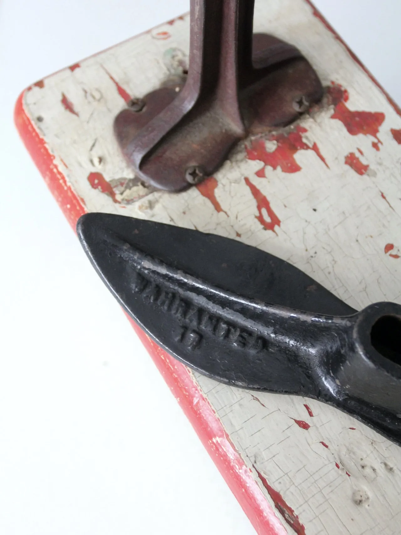 vintage cobbler's shoe stand station