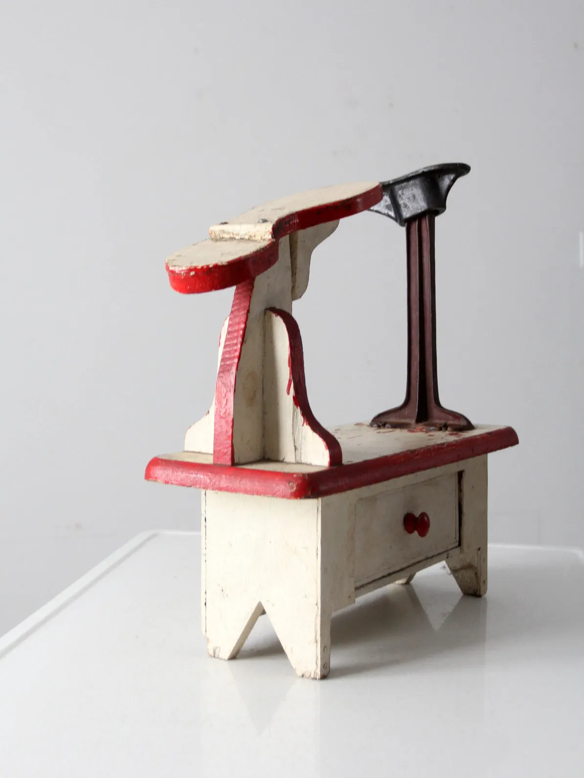 vintage cobbler's shoe stand station