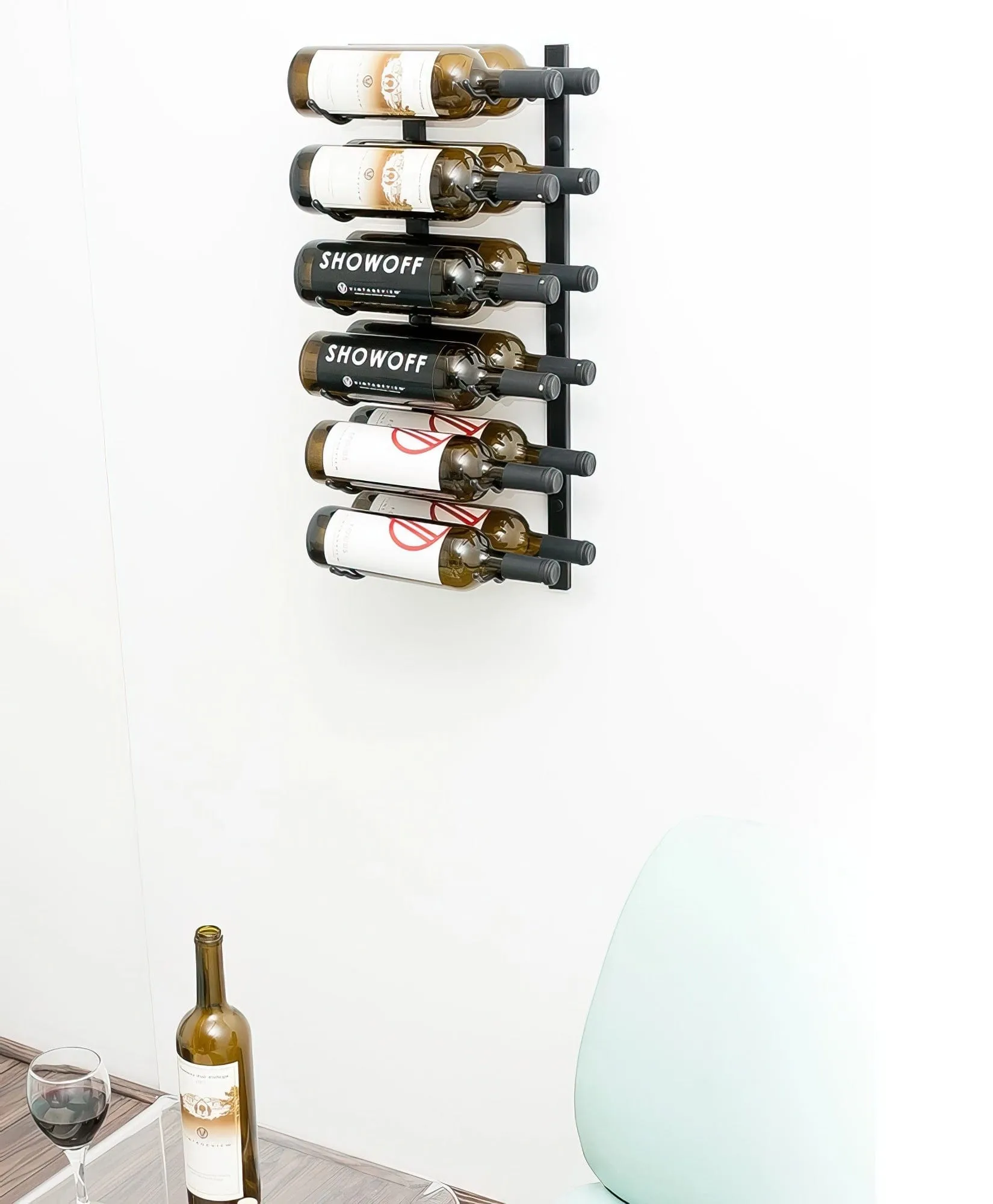 W Series 2ft Wall Mounted Wine Rack (12 bottles - Double Depth)