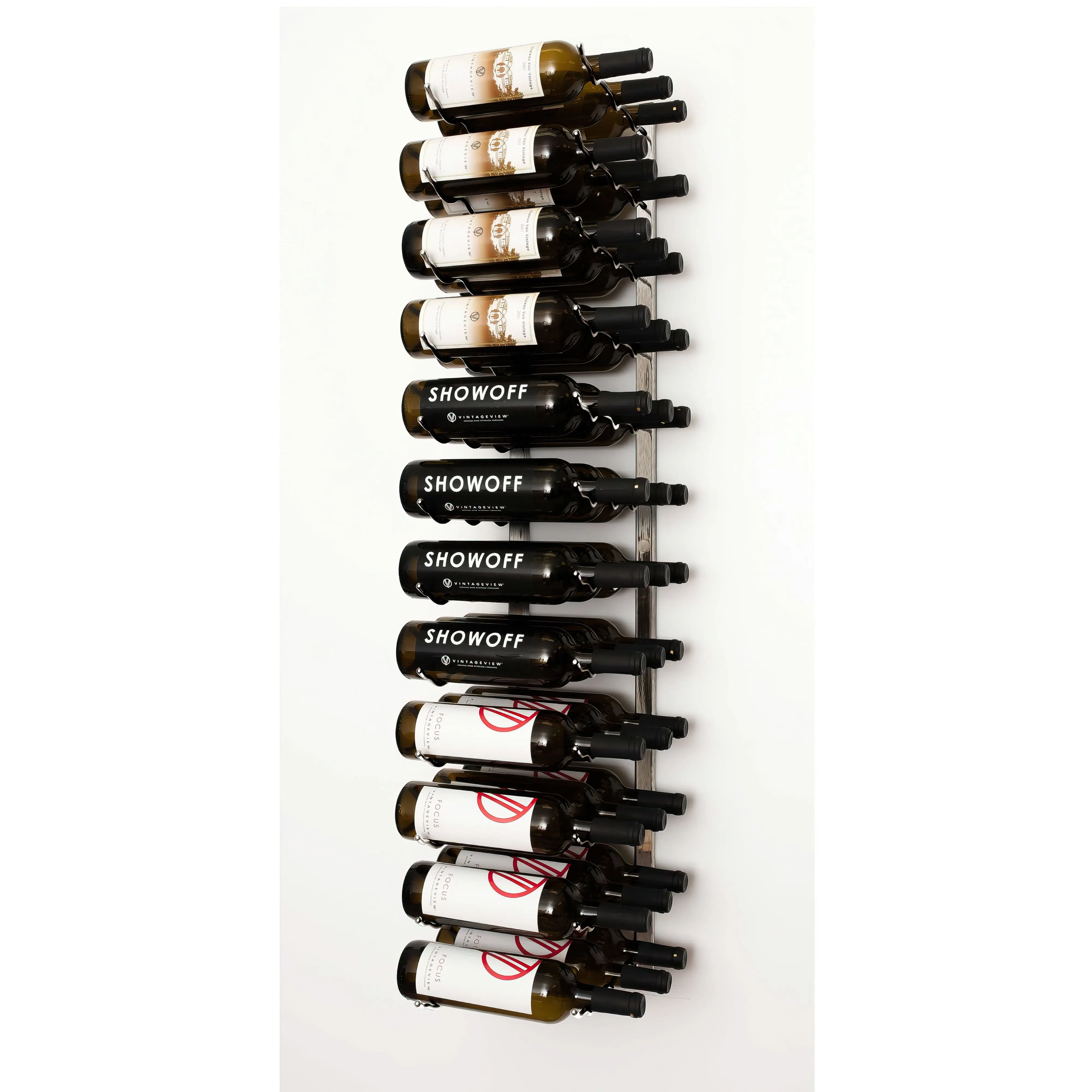 W Series 4ft Wall Mounted Wine Rack (36 bottles - Triple Depth)