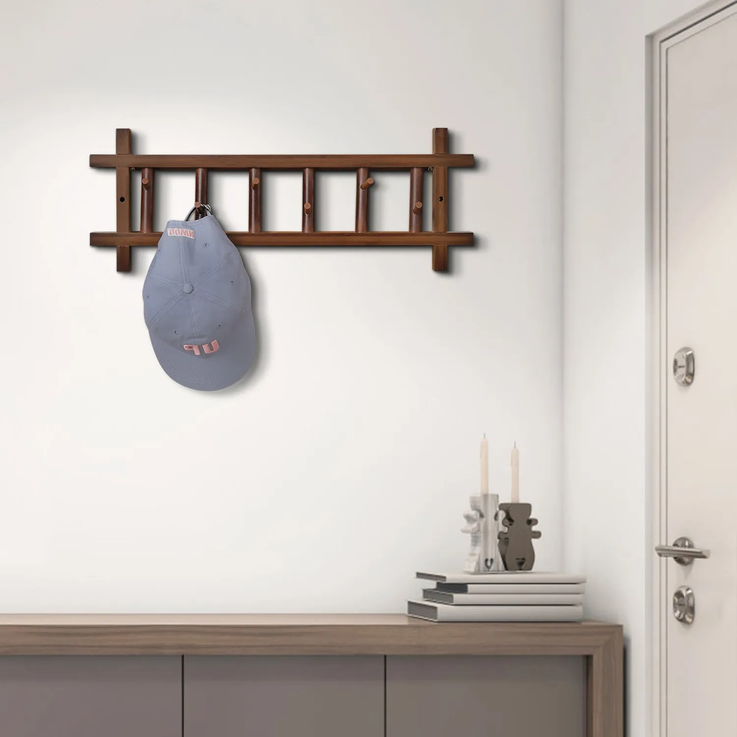 Wall Mounted Coat Hook - # Frame - Brown