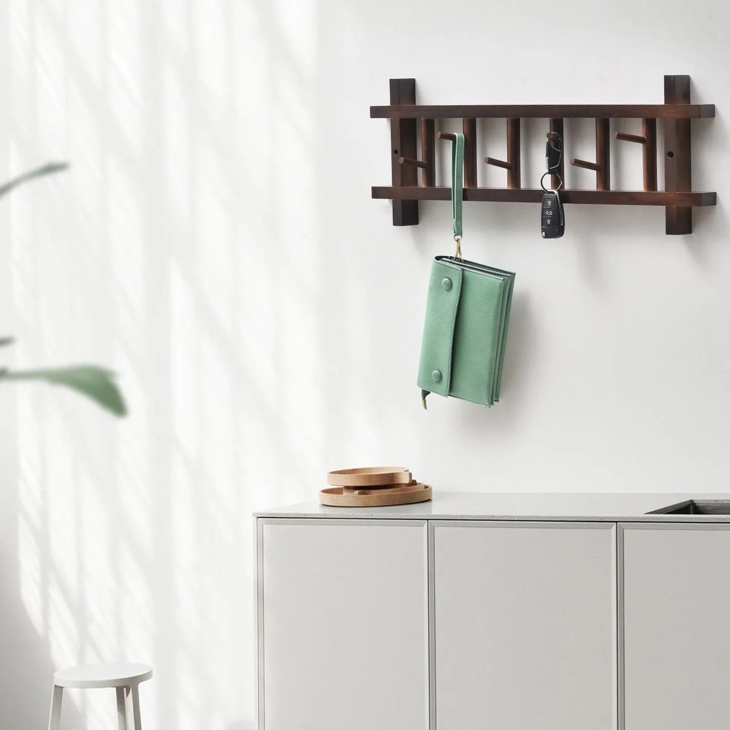 Wall Mounted Coat Hook - # Frame - Brown