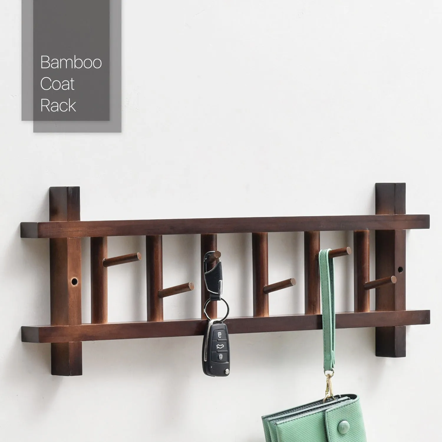 Wall Mounted Coat Hook - # Frame - Brown