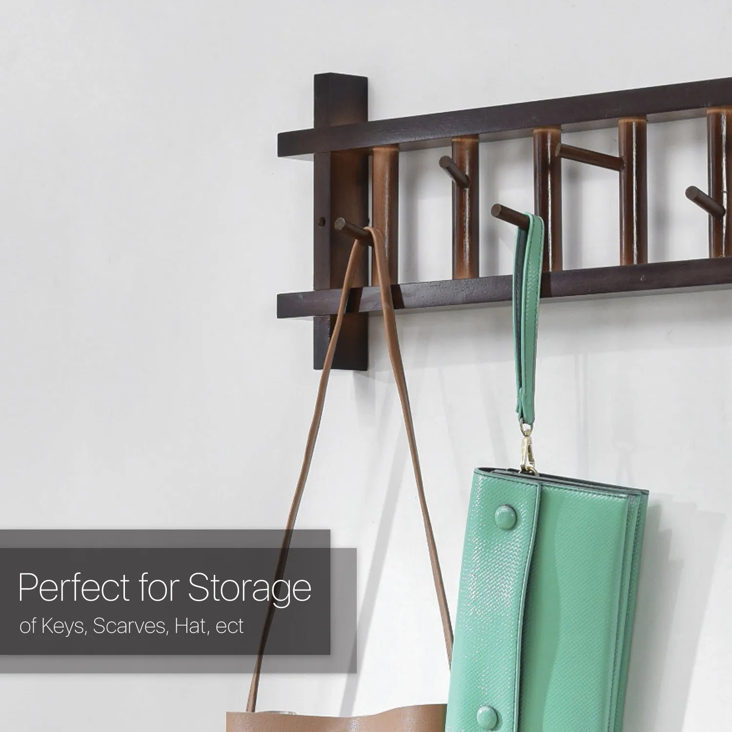 Wall Mounted Coat Hook - # Frame - Brown