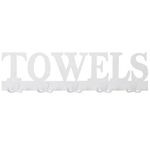 White Metal TOWELS Design Wall Mounted Towel Rack