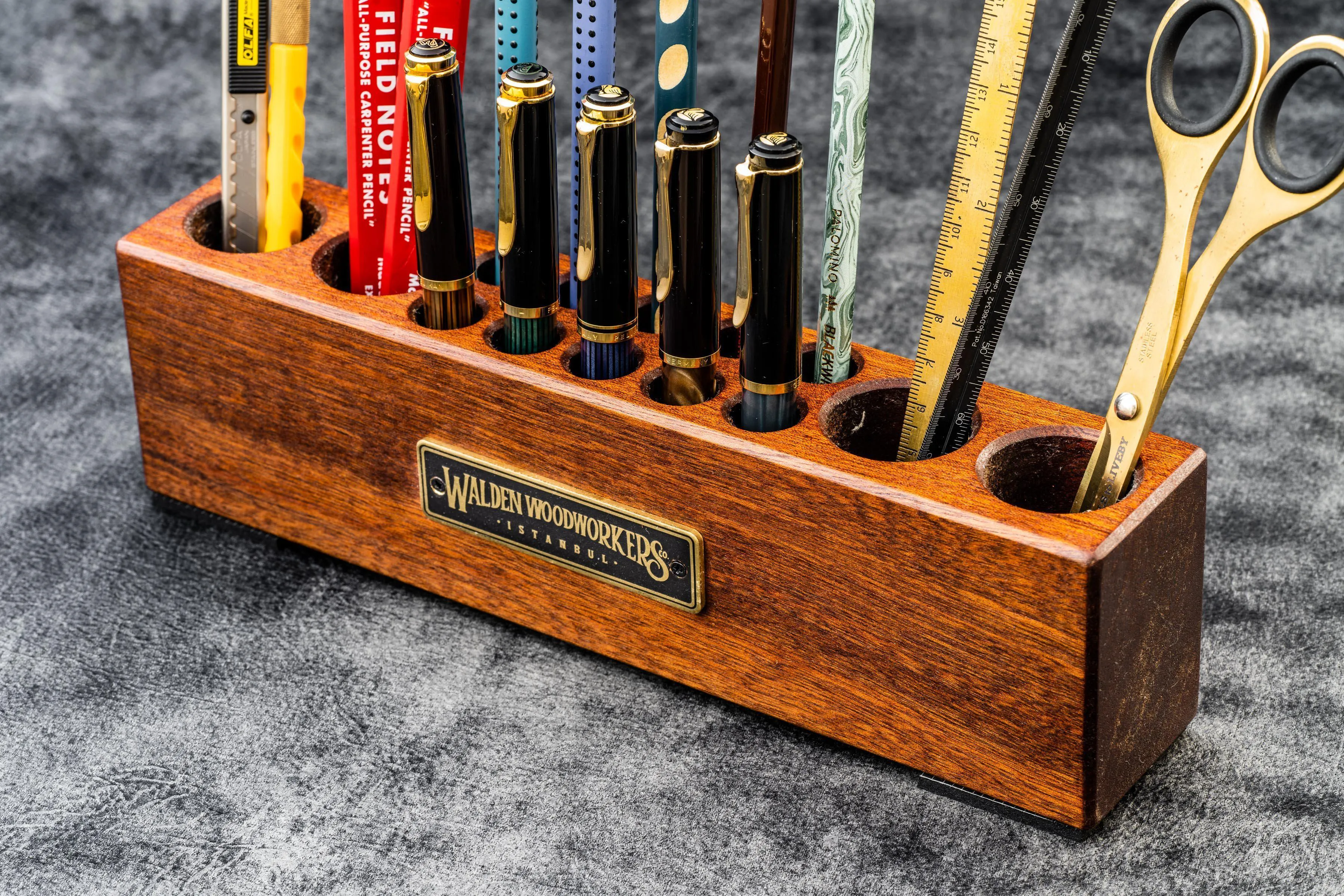 Wood Desk Organizer - Pen and Tool Holder - Mahogany