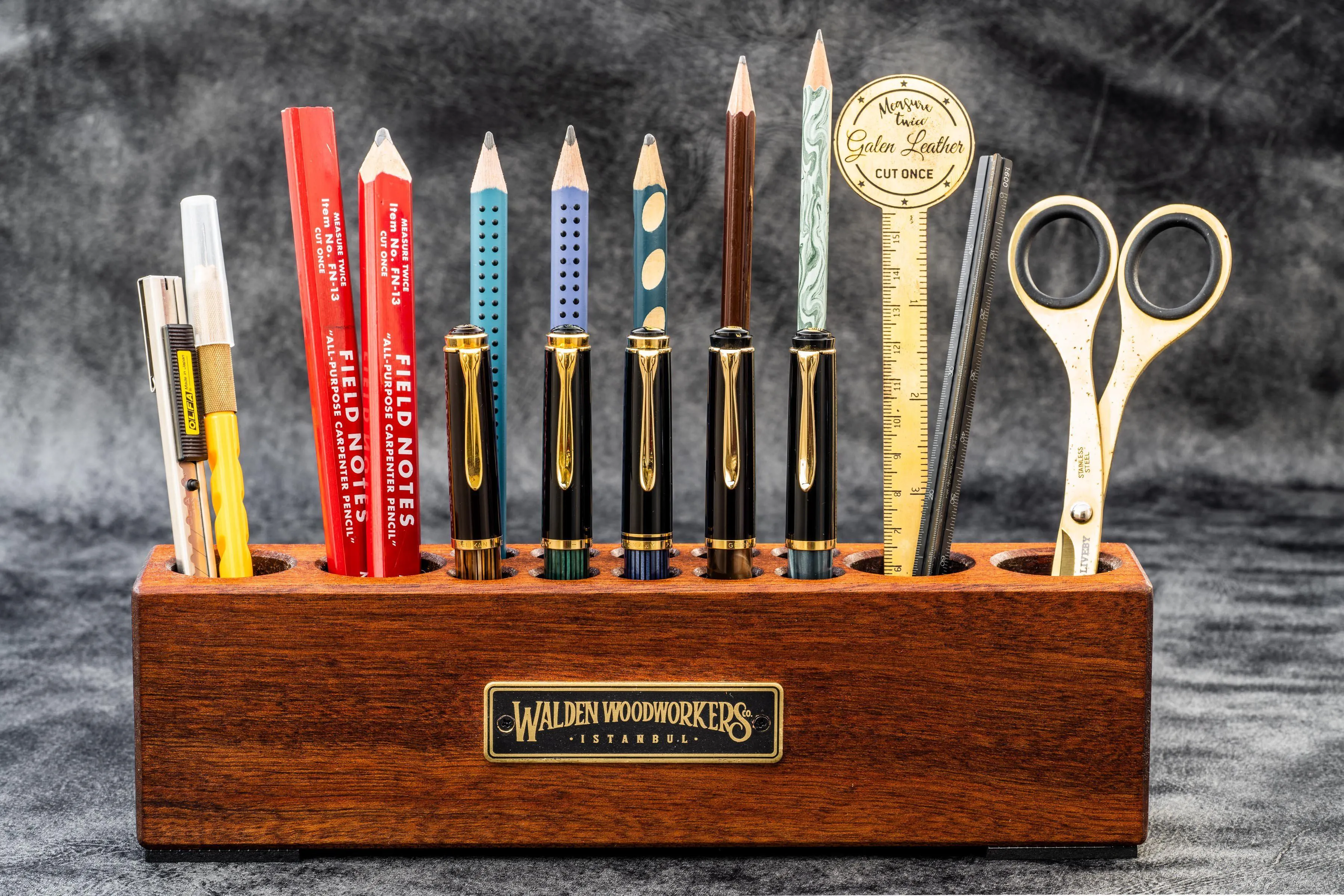 Wood Desk Organizer - Pen and Tool Holder - Mahogany