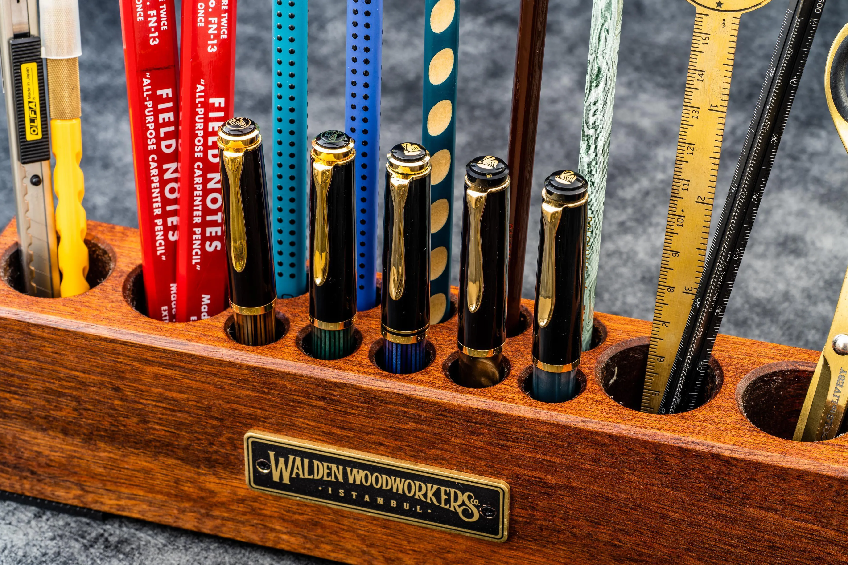 Wood Desk Organizer - Pen and Tool Holder - Mahogany